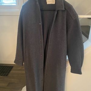 Aritzia Babaton dark Gray merino wool coat
